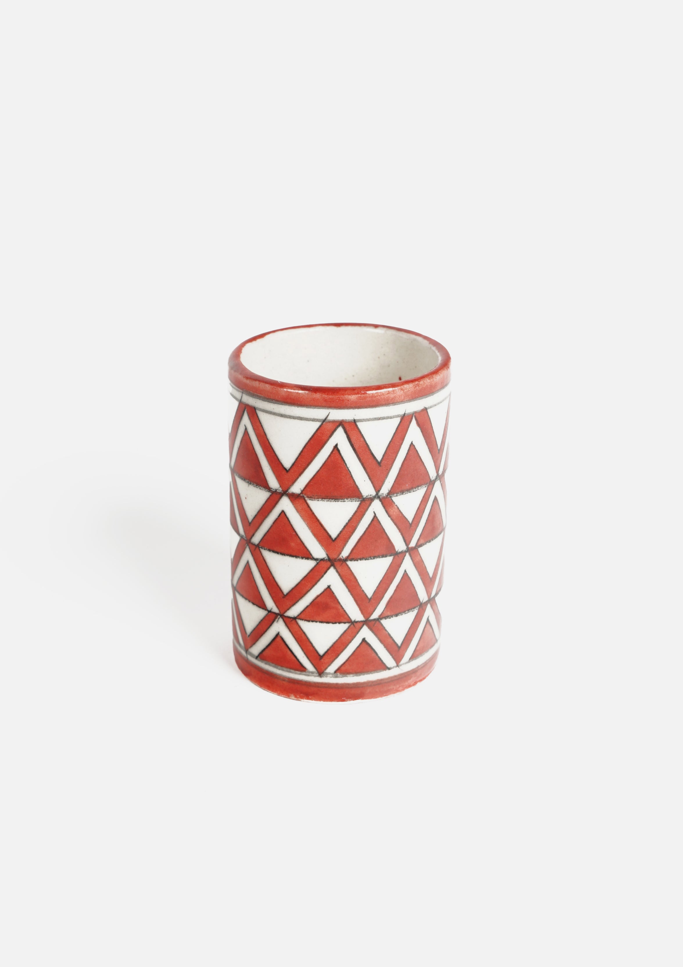 Hand Painted Tumbler Aztec Red