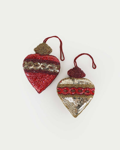 Beaded Sacred Heart Ornament