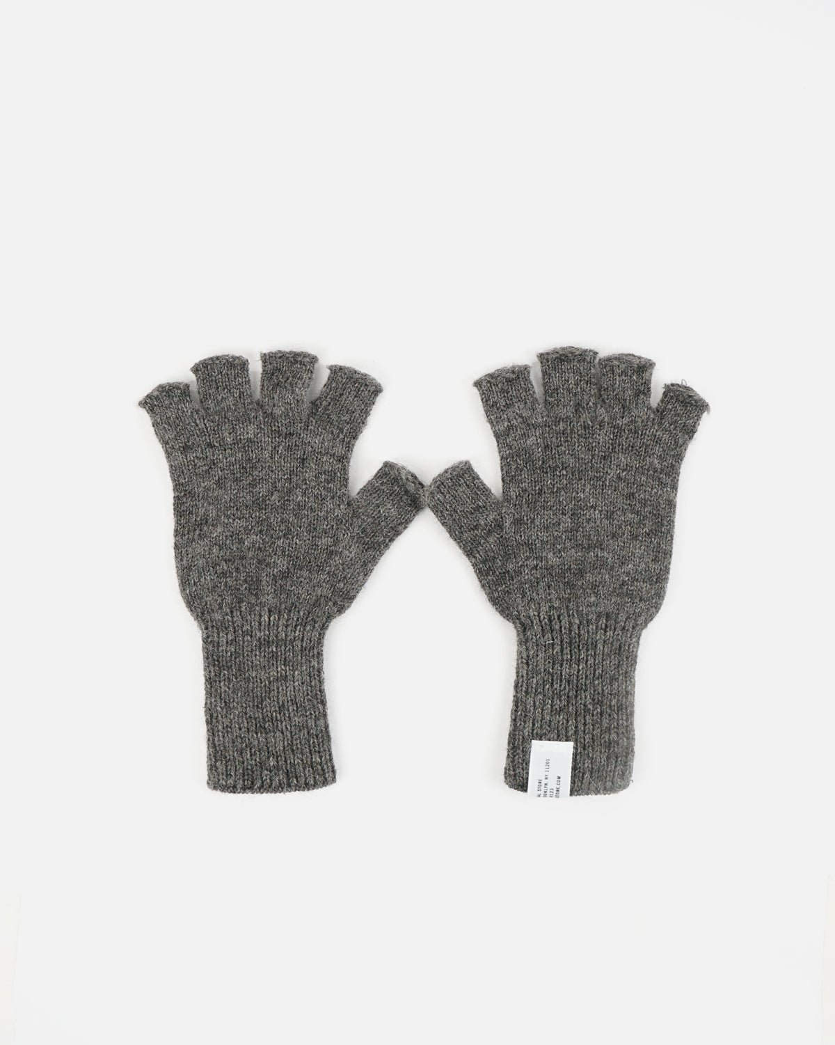 Shetland Wool Fingerless Gloves Gray / M
