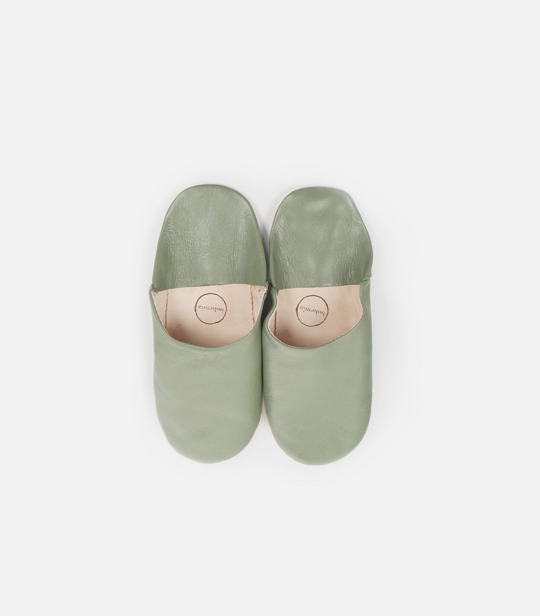 Moroccan Babouche Basic Slippers, Olive