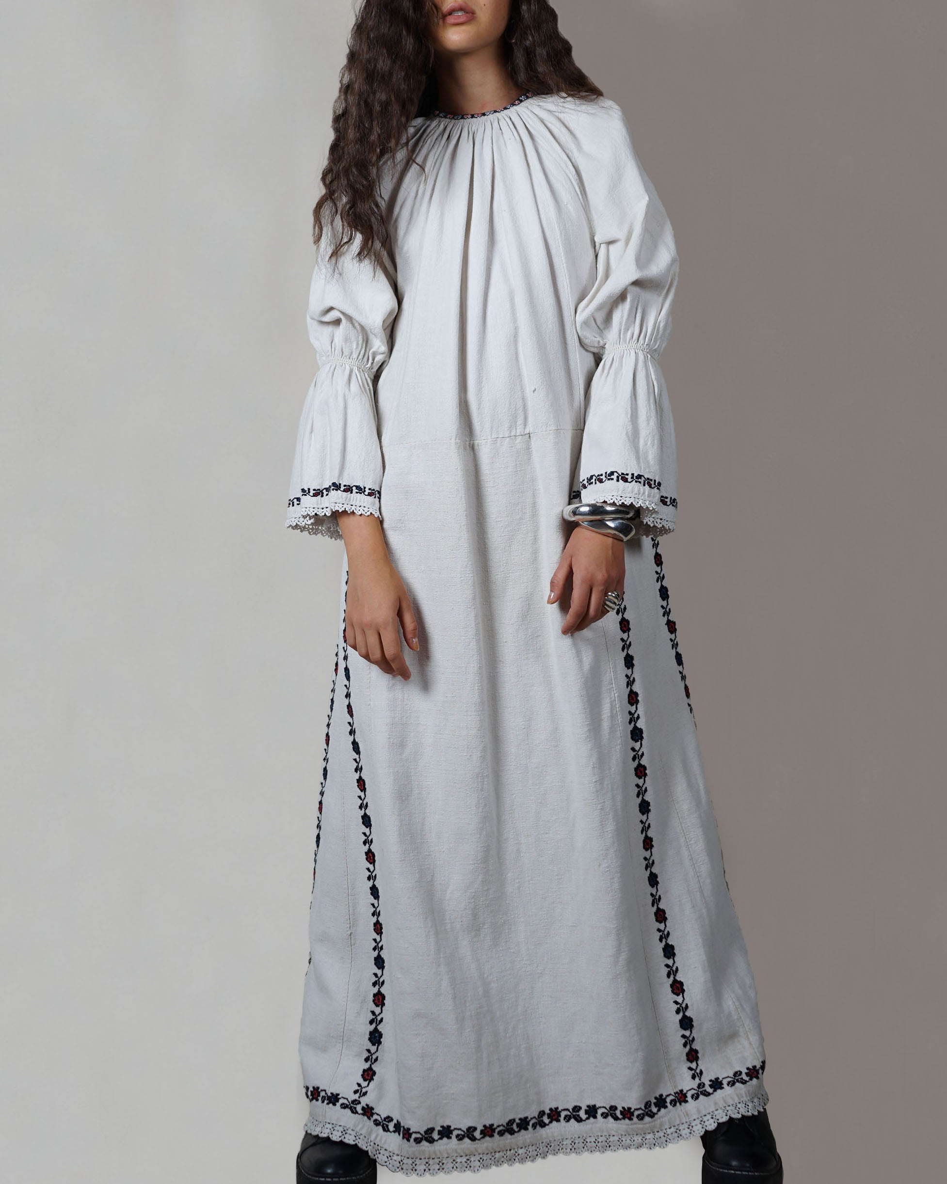 Embroidered Linen Dress