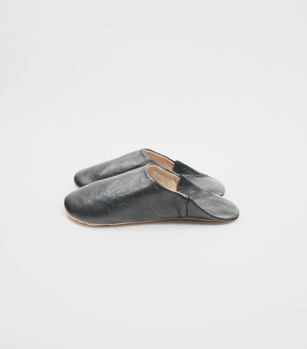 Moroccan Babouche Basic Slippers / Black