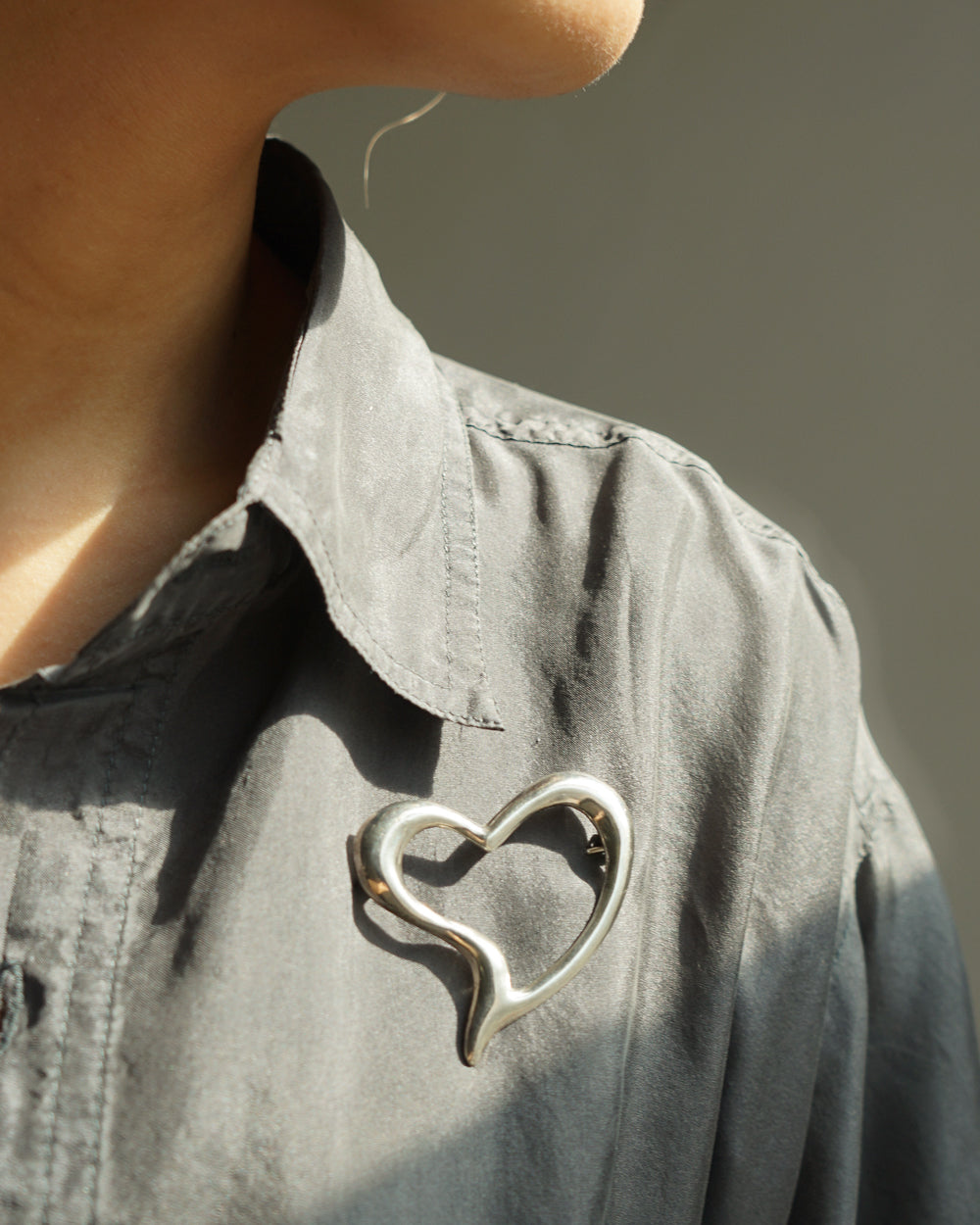 Silver Heart Brooch / Pin