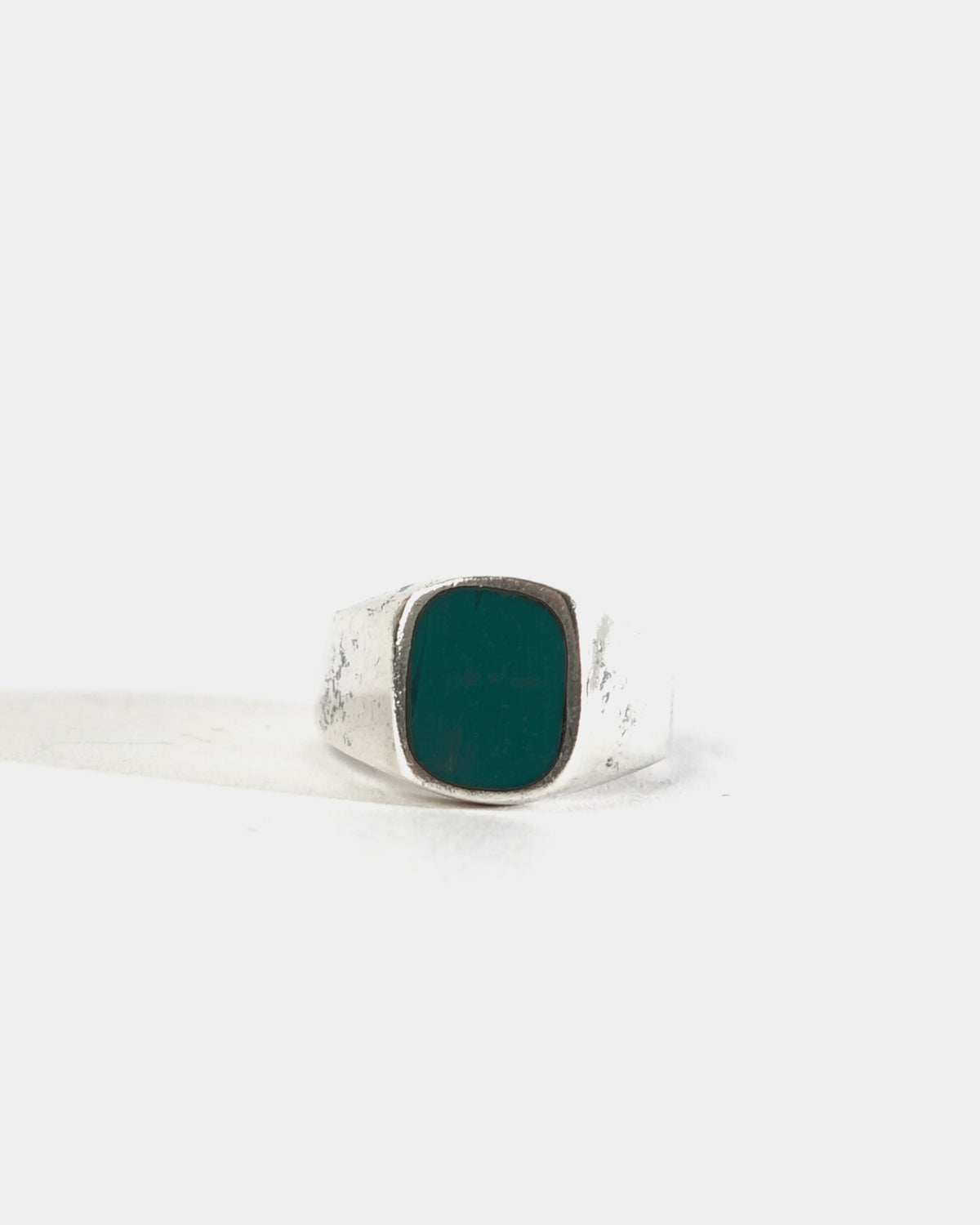 Silver x Green Enameled Ring / size: 12
