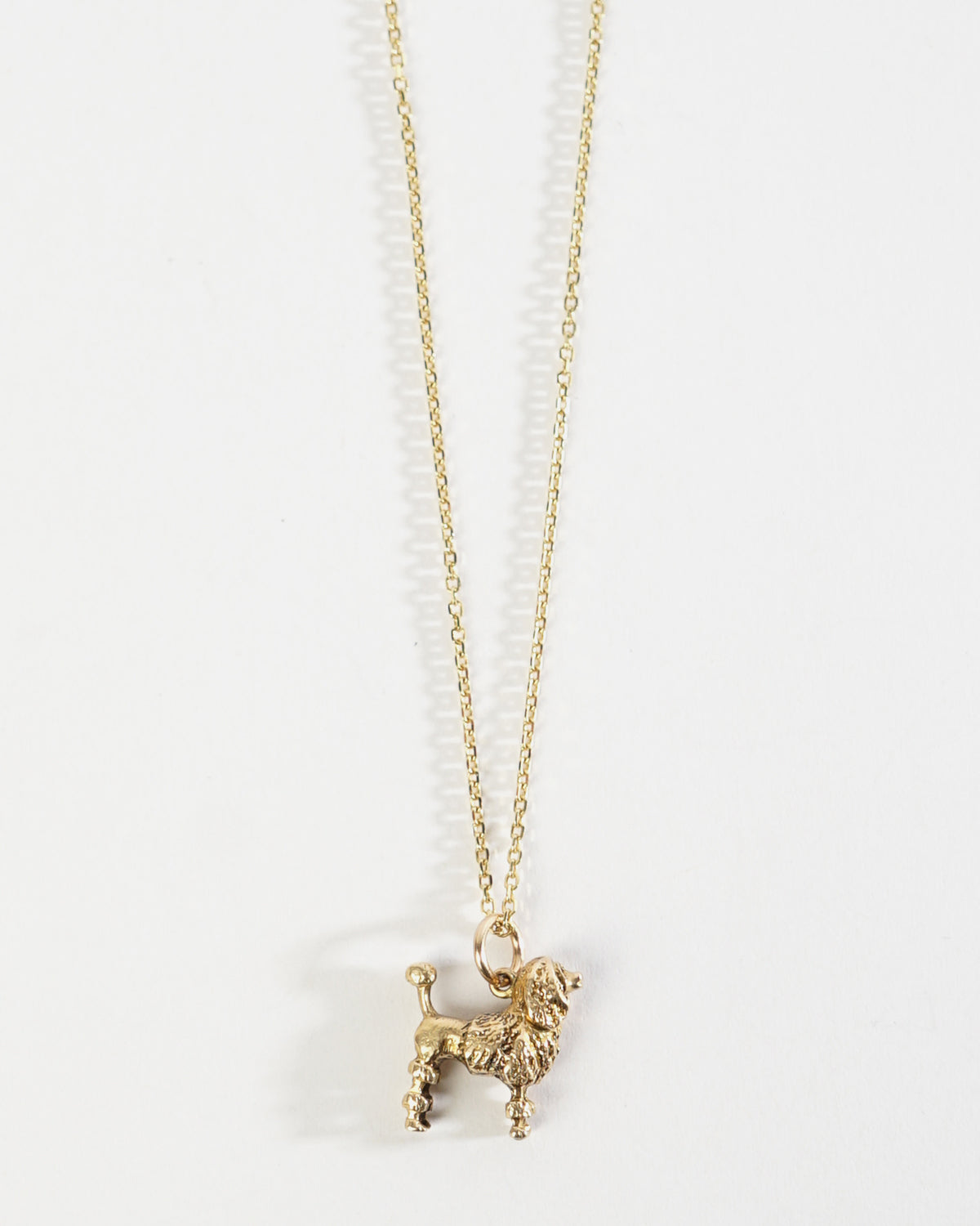 14k Gold Chain Necklace w/ Dog Charm