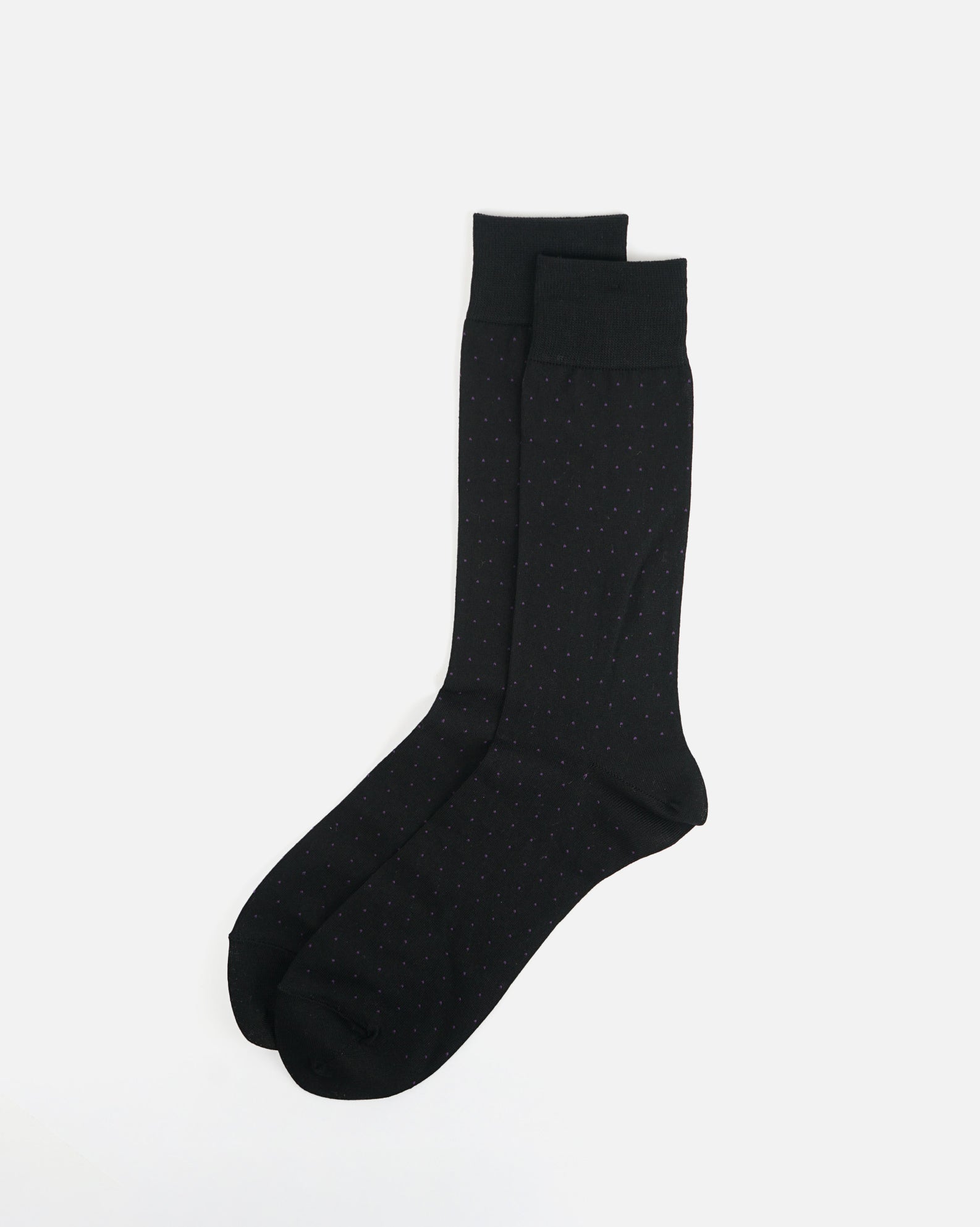 Polka Dot Dress Socks / Black