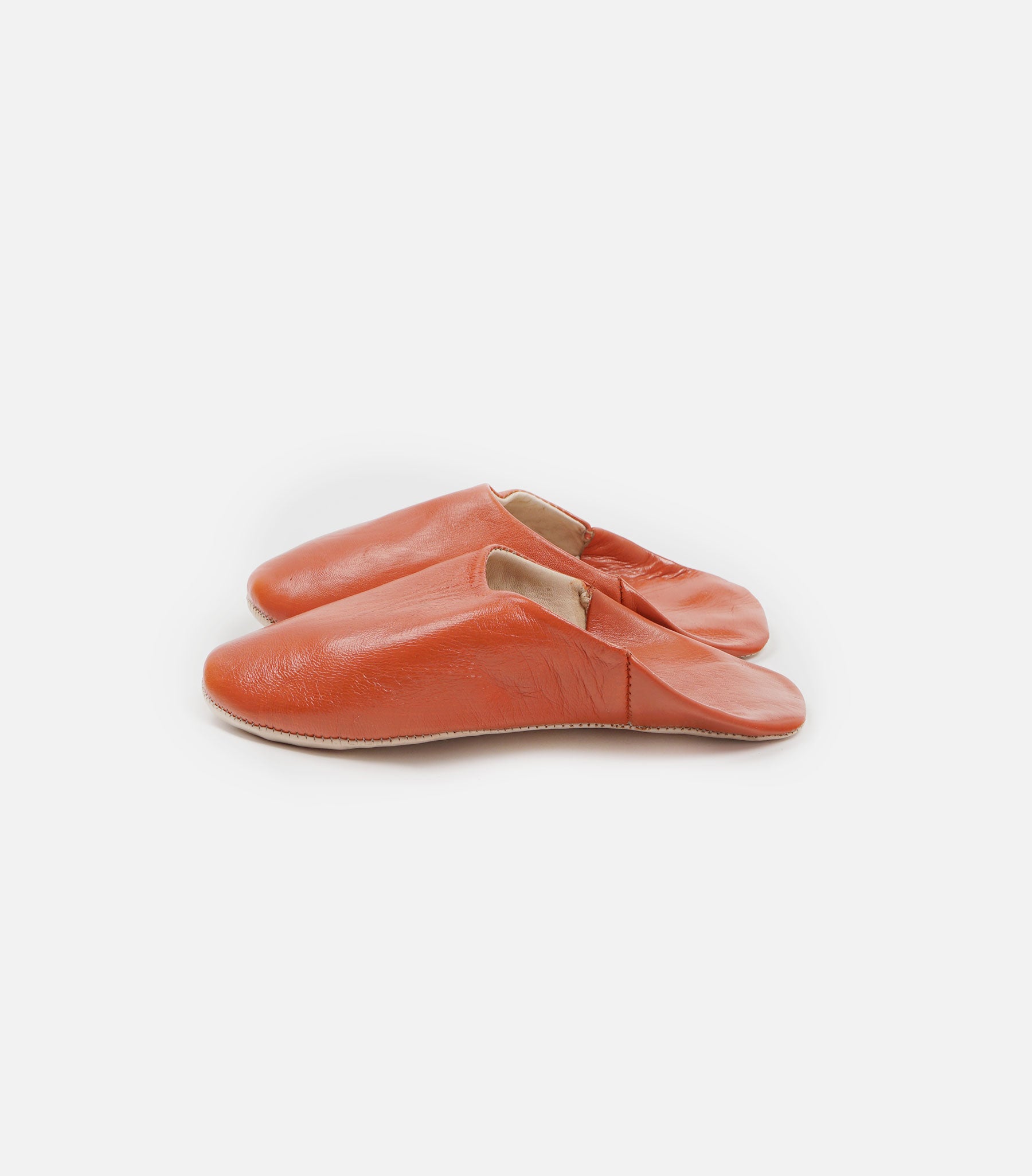 Moroccan Babouche Basic Slippers, Tangerine