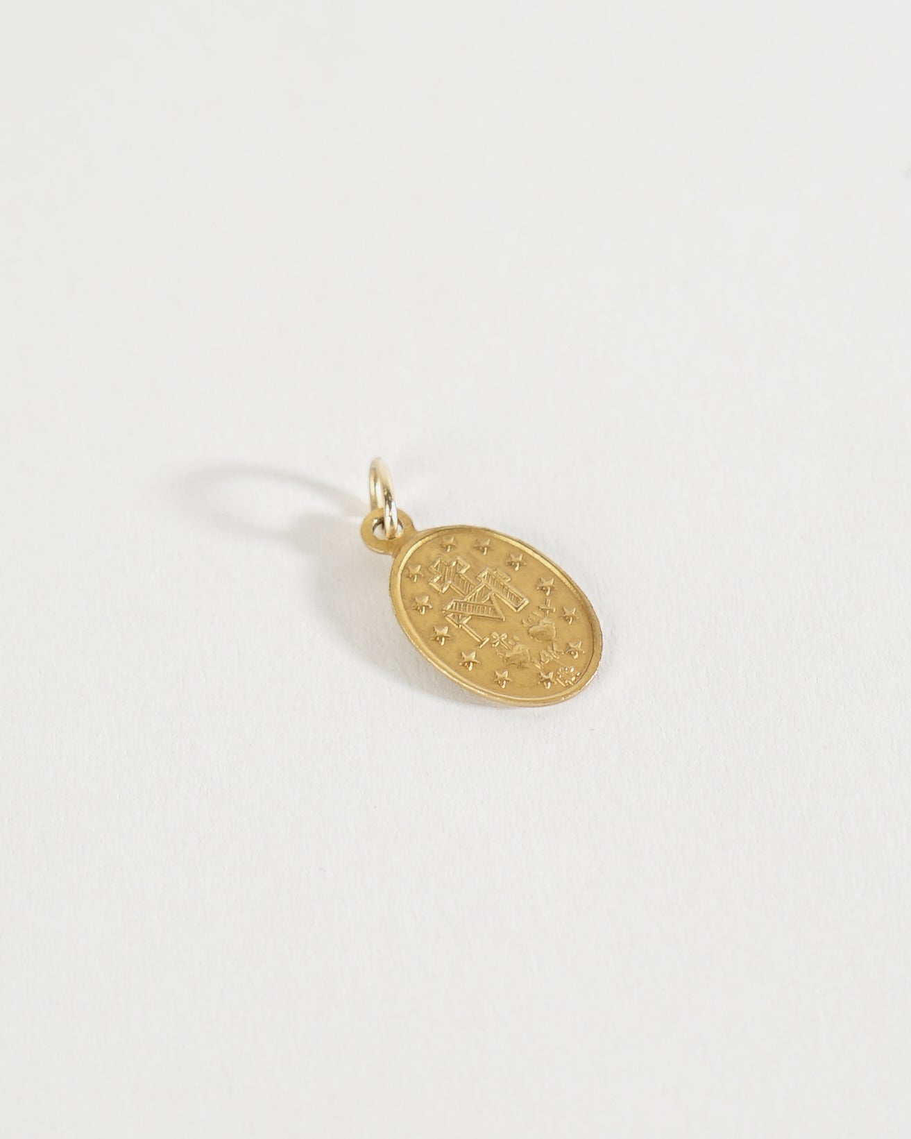 14k Gold Religious Coin Charm