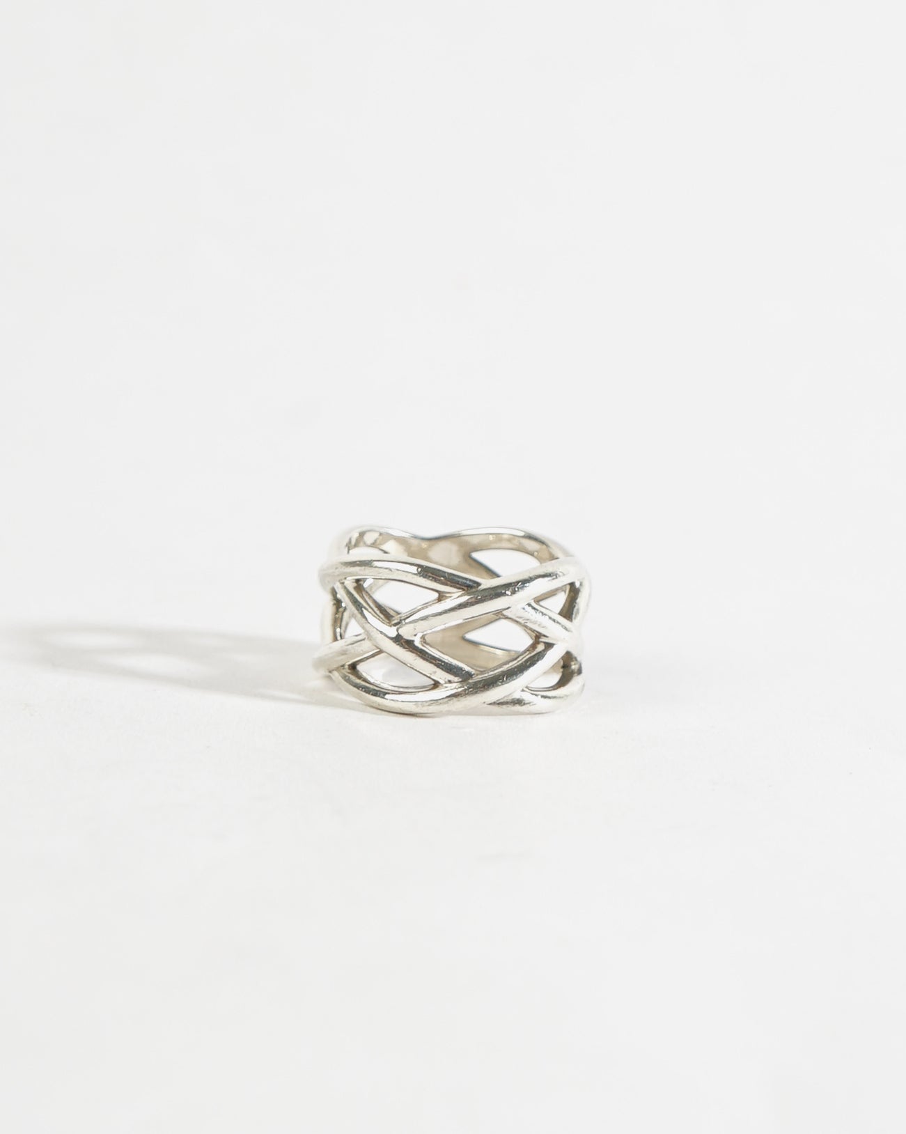 Silver Braid Wide Ring / size: 8