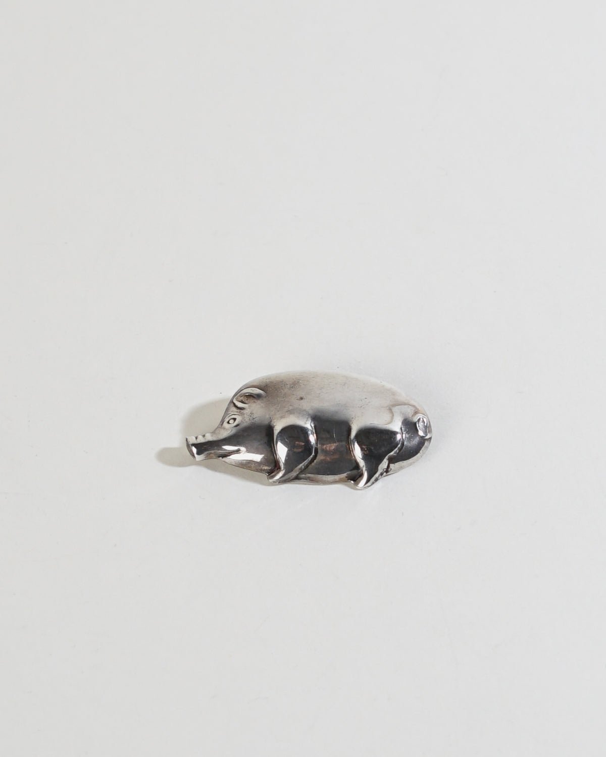 Silver Pig Brooch / Pin