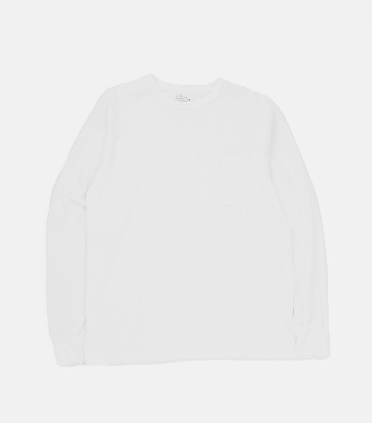 Heavy-weight Pocket Long Sleeve T-shirts White – Front General Store