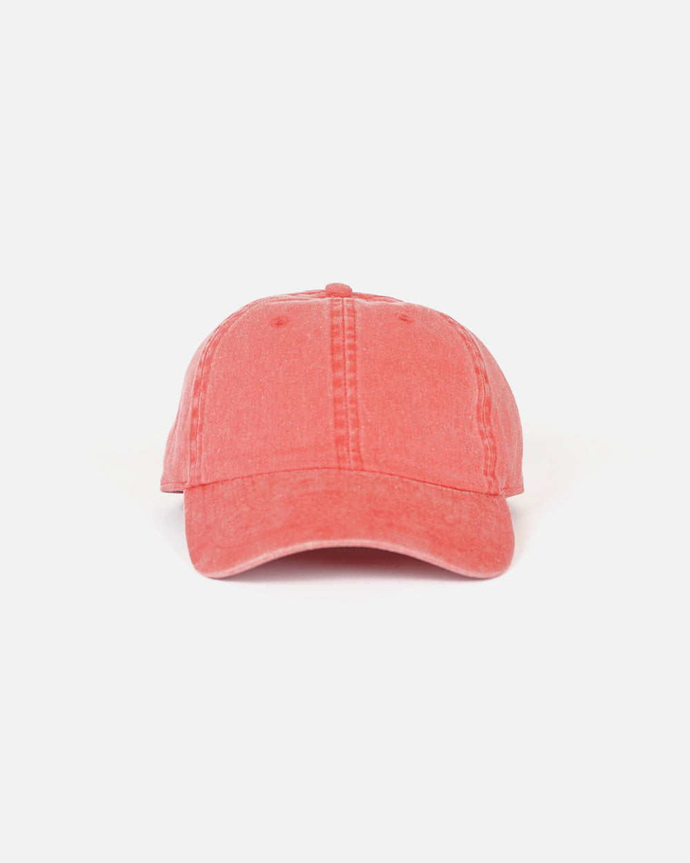 Washed Cotton 6-Panel Cap Red